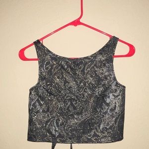 Crop Top - Gold Detail, Backless